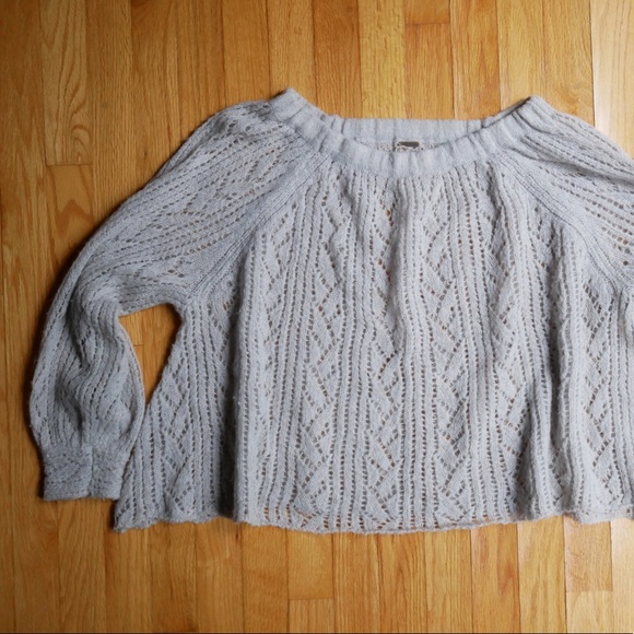 Free people peasant style pale blue knit sweater - Picture 7 of 7